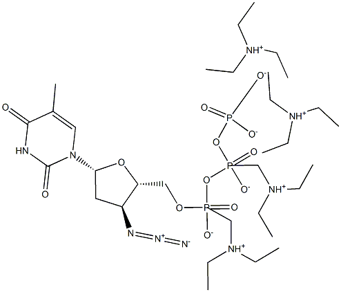 3'-Azido-3'-deoxythyMidine 5'-Triphosphate TriethylaMMoniuM Salt 结构式