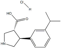 (+/-)-trans-4-(3-isopropyl-phenyl)-pyrrolidine-3-carboxylic acid-HCl 结构式