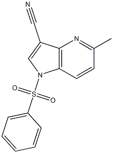 3-Cyano-5-Methyl-1-(phenylsulfonyl)-4-azaindole 结构式