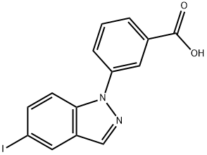 3-(5-碘-1H-吲唑-1-基)苯甲酸 结构式