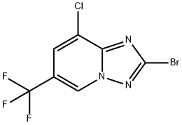 2-BroMo-8-chloro-6-trifluoroMethyl-[1,2,4]triazolo[1,5-a]pyridine 结构式