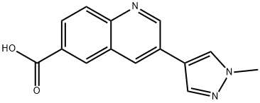 3-(1-甲基-1H-吡唑-4-基)喹啉-6-甲酸 结构式