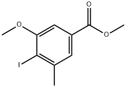 3-甲氧基-4-碘-5-甲基苯甲酸甲酯 结构式