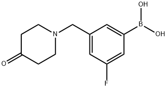3-氟-5-((4-羰基哌啶-1-基)甲基)苯基硼酸 结构式