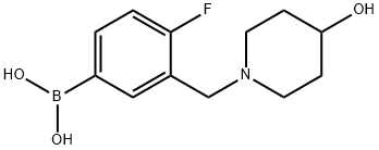 4-氟-3-((4-羟基哌啶-1-基)甲基)苯基硼酸 结构式