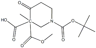 1-tert-butyl 3,3-diMethyl 4-oxopiperidine-1,3,3-tricarboxylate 结构式