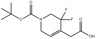 2-(1-(tert-butoxycarbonyl)-3,3-difluoro-1,2,3,6-tetrahydropyridin-4-yl)acetic acid 结构式