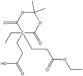 diethyl 3,3'-(2,2-diMethyl-4,6-dioxo-1,3-dioxane-5,5-diyl)dipropanoate 结构式