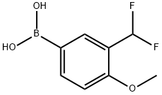 (3-(二氟甲基)-4-甲氧苯基)硼酸 结构式