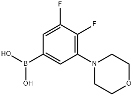 (3,4-二氟-5-吗啉代苯基)硼酸 结构式