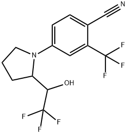 4-(2-(2,2,2-三氟-1-羟乙基)吡咯烷-1-基)-2-(三氟甲基)苯甲腈 结构式