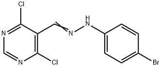 (E)-5-((2-(4-broMophenyl)hydrazono)Methyl)-4,6-dichloropyriMidine 结构式