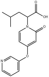4-Methyl-2-(2-oxo-4-(pyridin-3-yloxy)pyridin-1(2H)-yl)pentanoic acid 结构式
