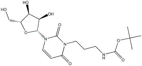 N3-[3-(tert-Butoxycarbonyl)aMino]propyluridine 结构式