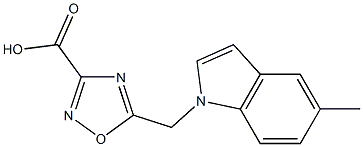 5-((5-Methyl-1H-indol-1-yl)Methyl)-1,2,4-oxadiazole-3-carboxylic acid 结构式