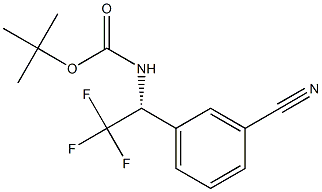 (R)-TERT-BUTYL (1-(3-CYANOPHENYL)-2,2,2-TRIFLUOROETHYL)CARBAMATE 结构式