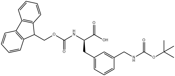 FMOC-D-PHE(3-CH2NHBOC)-OH 结构式