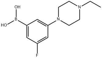 (3 -氟-5-(N-乙基哌嗪基))苯硼酸 结构式