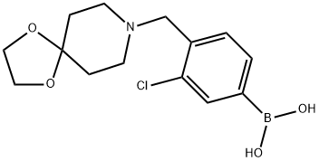 (4-(1,4-二氧杂-8-氮杂螺[4.5]癸烷-8-基甲基)-3-氯苯基)硼酸 结构式