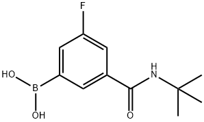 (3-(叔-丁基氨基甲酰)-5-氟苯基)硼酸 结构式