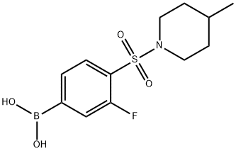 (3-氟-4-((4-甲基哌啶-1-基)磺酰)苯基)硼酸 结构式