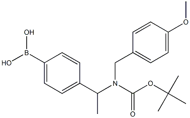 (4-(1-((叔-丁氧基羰基)(4-甲氧苄基)氨基)乙基)苯基)硼酸 结构式