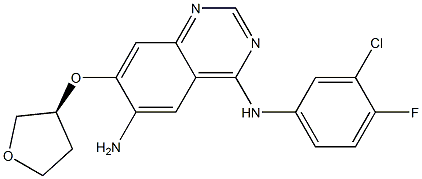 6-AMino-4-[(3-chloro-4-fluorophenyl)aMino]-7-[(S)-(tetrahydrofuran-3-yl)oxy]quinazoline 结构式