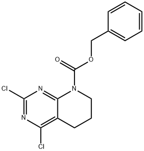 2,4-二氯-6,7-二氢吡啶并[2,3-D]嘧啶-8(5H)-羧酸苄酯 结构式