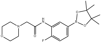 N-(2-氟-5-(4,4,5,5-四甲基-1,3,2-二硼戊环-2-基)苯基)-2-吗啉代乙酰胺 结构式