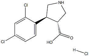 (+/-)-trans-4-(2,4-dichloro-phenyl)-pyrrolidine-3-carboxylic acid-HCl 结构式