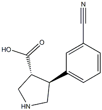 (+/-)-trans-4-(3-cyano-phenyl)-pyrrolidine-3-carboxylic acid 结构式