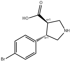 (3R,4S)-4-(4-溴苯基)吡咯烷-3-羧酸 结构式
