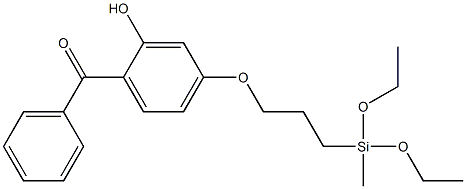 2-HYDROXY-4-(3-METHYLDIETHOXYSILYLPROPOXY)DIPHENYLKETONE, tech-90 结构式