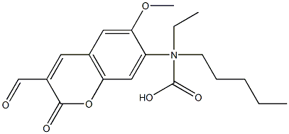 7-(N-乙基-N-羧戊基氨基)-6-甲氧基香豆素-3-甲醛 结构式