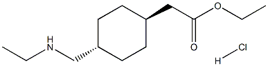 反式-2-(4-(乙氨基)甲基)环己基)乙酸乙酯盐酸盐 结构式