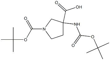 1-(tert-butoxycarbonyl)-3-(tert-butoxycarbonylaMino)pyrrolidine-3-carboxylic acid 结构式