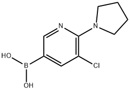 5-氯-6-(吡咯烷-1-基)吡啶-3-基硼酸 结构式