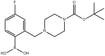 2-((4-(叔-丁氧基羰基)哌嗪-1-基)甲基)-4-氟苯基硼酸 结构式