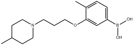 4-甲基-3-(3-(4-甲基哌啶-1-基)丙氧基)苯基硼酸 结构式