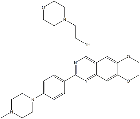 6,7-diMethoxy-2-(4-(4-Methylpiperazin-1-yl)phenyl)-N-(2-Morpholinoethyl)quinazolin-4-aMine 结构式