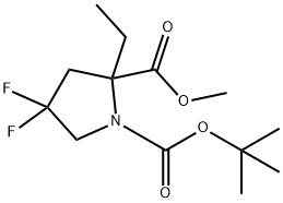 1-tert-butyl 2-Methyl 2-ethyl-4,4-difluoropyrrolidine-1,2-dicarboxylate 结构式