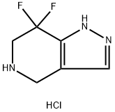 7,7-difluoro-4,5,6,7-tetrahydro-1H-pyrazolo[4,3-c]pyridine hydrochloride 结构式