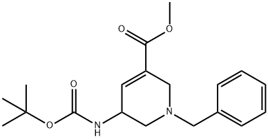 Methyl 1-benzyl-5-(tert-butoxycarbonylaMino)-1,2,5,6-tetrahydropyridine-3-carboxylate 结构式