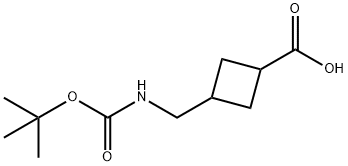 3-({[(tert-butoxy)carbonyl]aMino}Methyl)cyclobutane-1-carboxylic acid 结构式