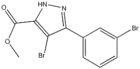 3-间溴苯基-4-溴-5-甲酸甲酯-1H-吡唑 结构式