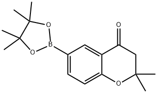 2,2-二甲基-6-(4,4,5,5-四甲基-1,3,2-二氧杂环戊烷-2-基)色满-4-酮 结构式