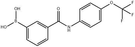 (3-((4-(三氟甲氧基)苯基)氨基甲酰)苯基)硼酸 结构式