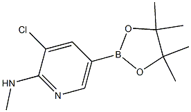 3-氯-N-甲基-5-(4,4,5,5-四甲基-1,3,2-二氧杂环戊硼烷-2-基)吡啶-2-胺 结构式