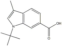 1-(tert-Butyl)-3-Methyl-1H-indole-6-carboxylic acid 结构式