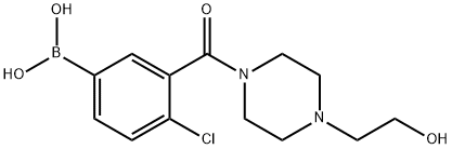 (4-氯-3-(4-(2-羟基乙基)哌嗪-1-羰基)苯基)硼酸 结构式